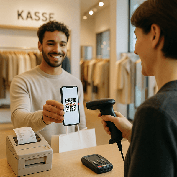 POS-integrert gavekort med QR-skanning i kassen